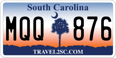 SC license plate MQQ876