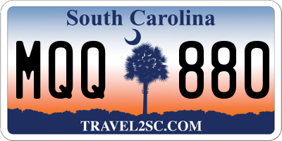 SC license plate MQQ880
