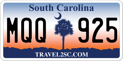 SC license plate MQQ925