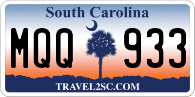 SC license plate MQQ933