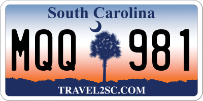 SC license plate MQQ981