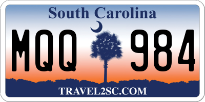 SC license plate MQQ984