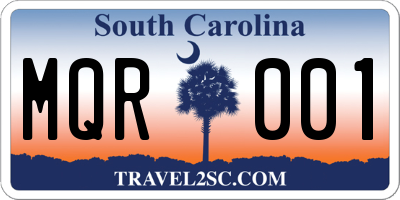 SC license plate MQR001