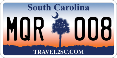 SC license plate MQR008