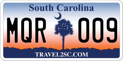 SC license plate MQR009