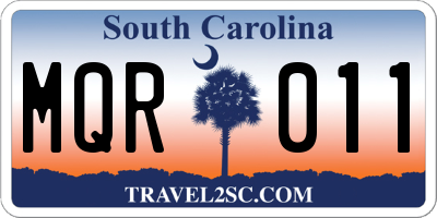 SC license plate MQR011