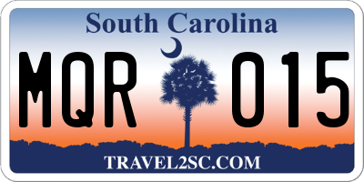SC license plate MQR015