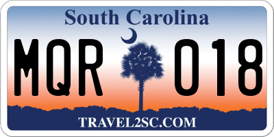 SC license plate MQR018