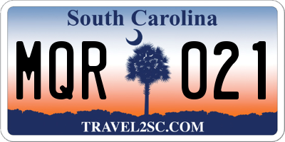 SC license plate MQR021