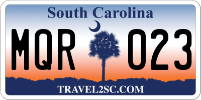 SC license plate MQR023