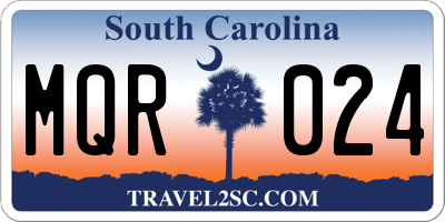 SC license plate MQR024