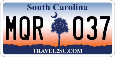 SC license plate MQR037