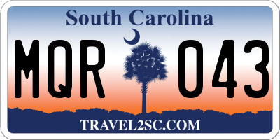 SC license plate MQR043