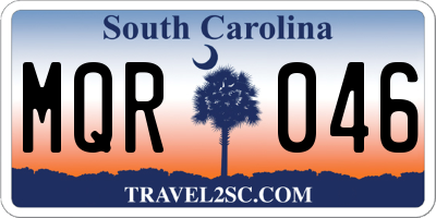 SC license plate MQR046