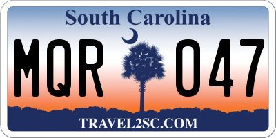 SC license plate MQR047