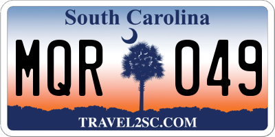 SC license plate MQR049