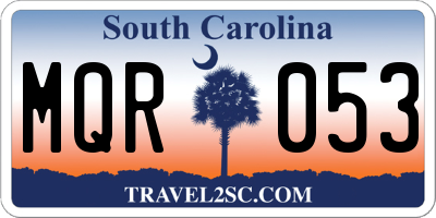 SC license plate MQR053