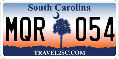 SC license plate MQR054
