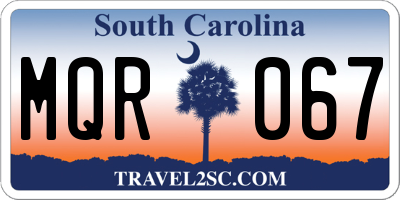 SC license plate MQR067
