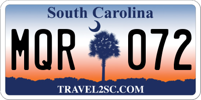 SC license plate MQR072