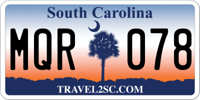 SC license plate MQR078