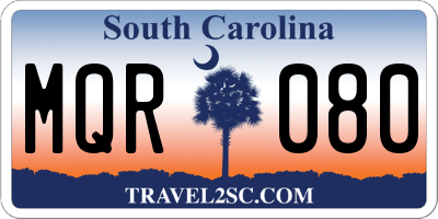 SC license plate MQR080