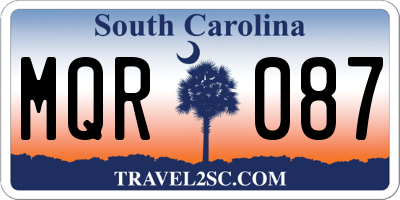 SC license plate MQR087