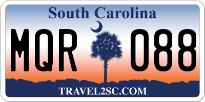 SC license plate MQR088
