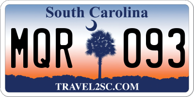 SC license plate MQR093