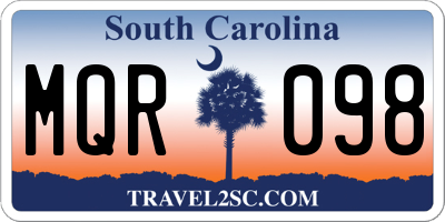SC license plate MQR098