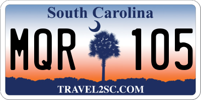 SC license plate MQR105