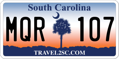 SC license plate MQR107