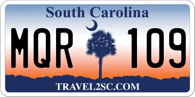 SC license plate MQR109