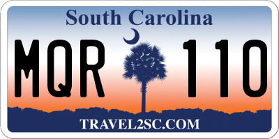 SC license plate MQR110