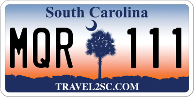 SC license plate MQR111