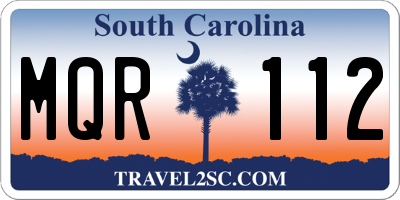 SC license plate MQR112