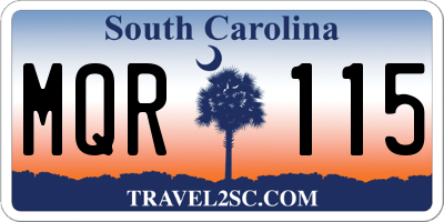SC license plate MQR115