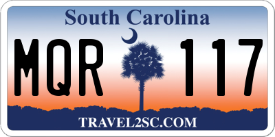 SC license plate MQR117