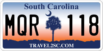 SC license plate MQR118