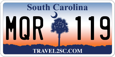 SC license plate MQR119