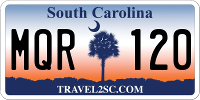 SC license plate MQR120