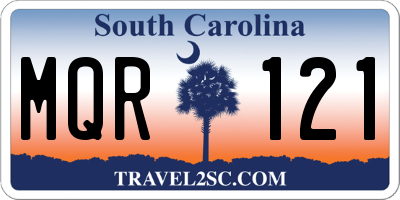 SC license plate MQR121