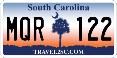 SC license plate MQR122