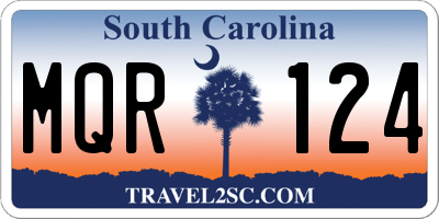 SC license plate MQR124
