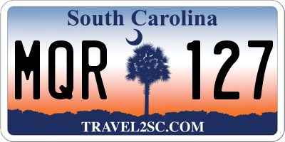 SC license plate MQR127