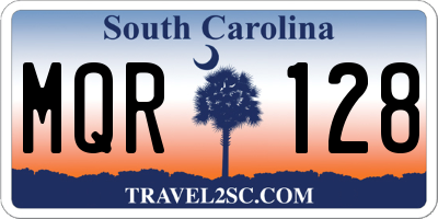 SC license plate MQR128