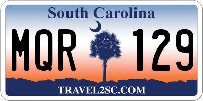 SC license plate MQR129