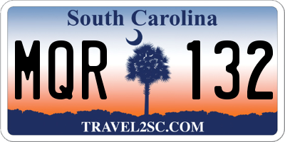 SC license plate MQR132
