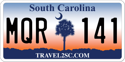 SC license plate MQR141