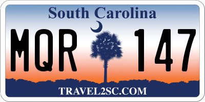 SC license plate MQR147